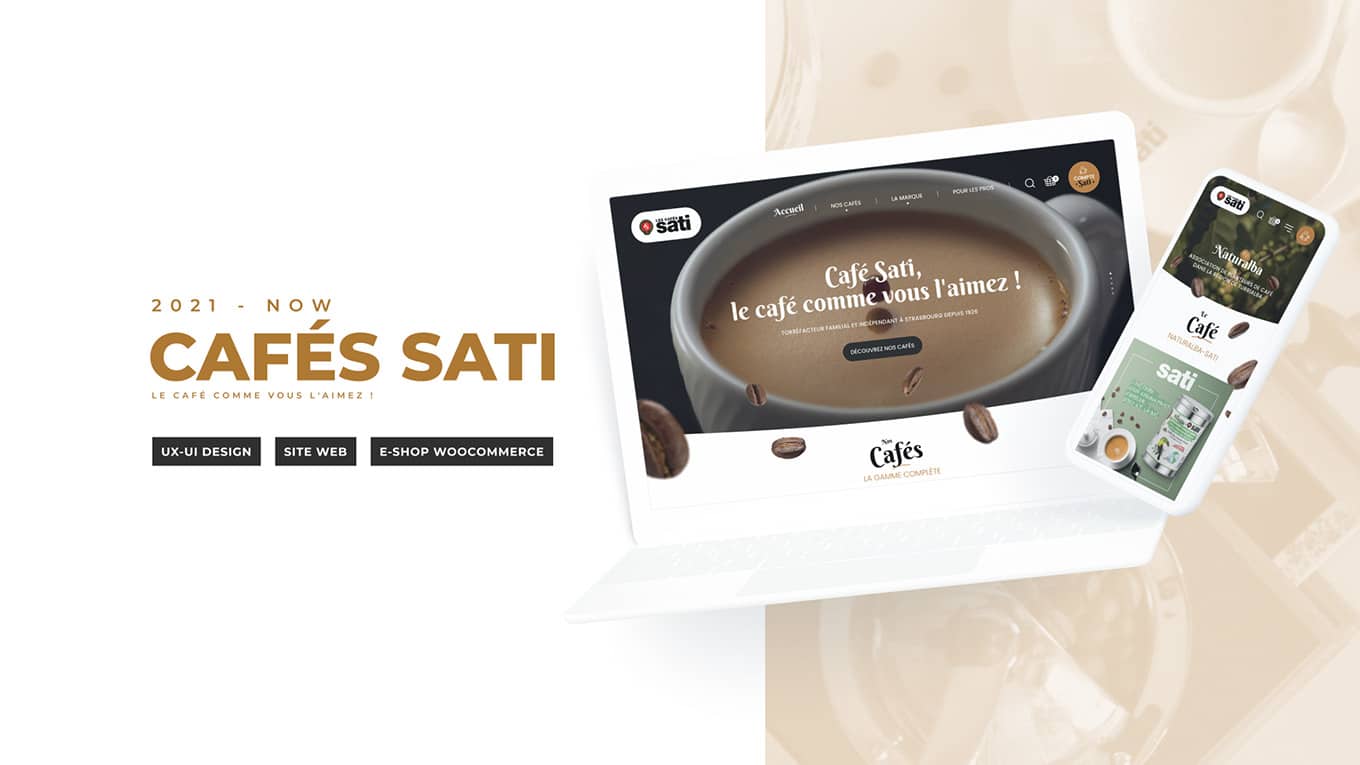 Les Cafés Sati, client de l'agence digitale Data Projekt - Création de site web wordpress & E-commerce Woocommerce