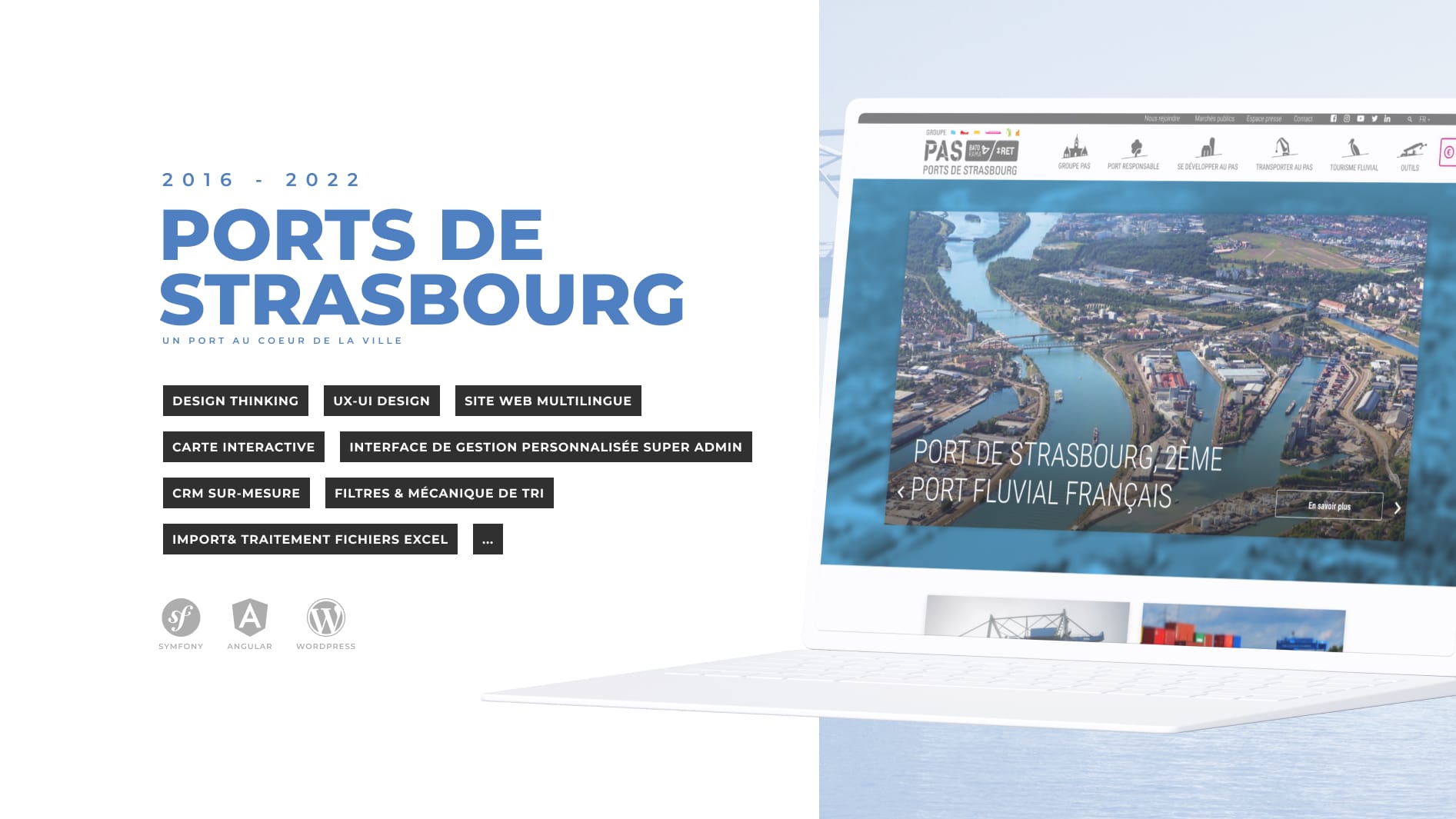 Port de Strasbourg, client de l'agence digitale Data Projekt - Développement site web wordpress & Carte interactive sur-mesure
