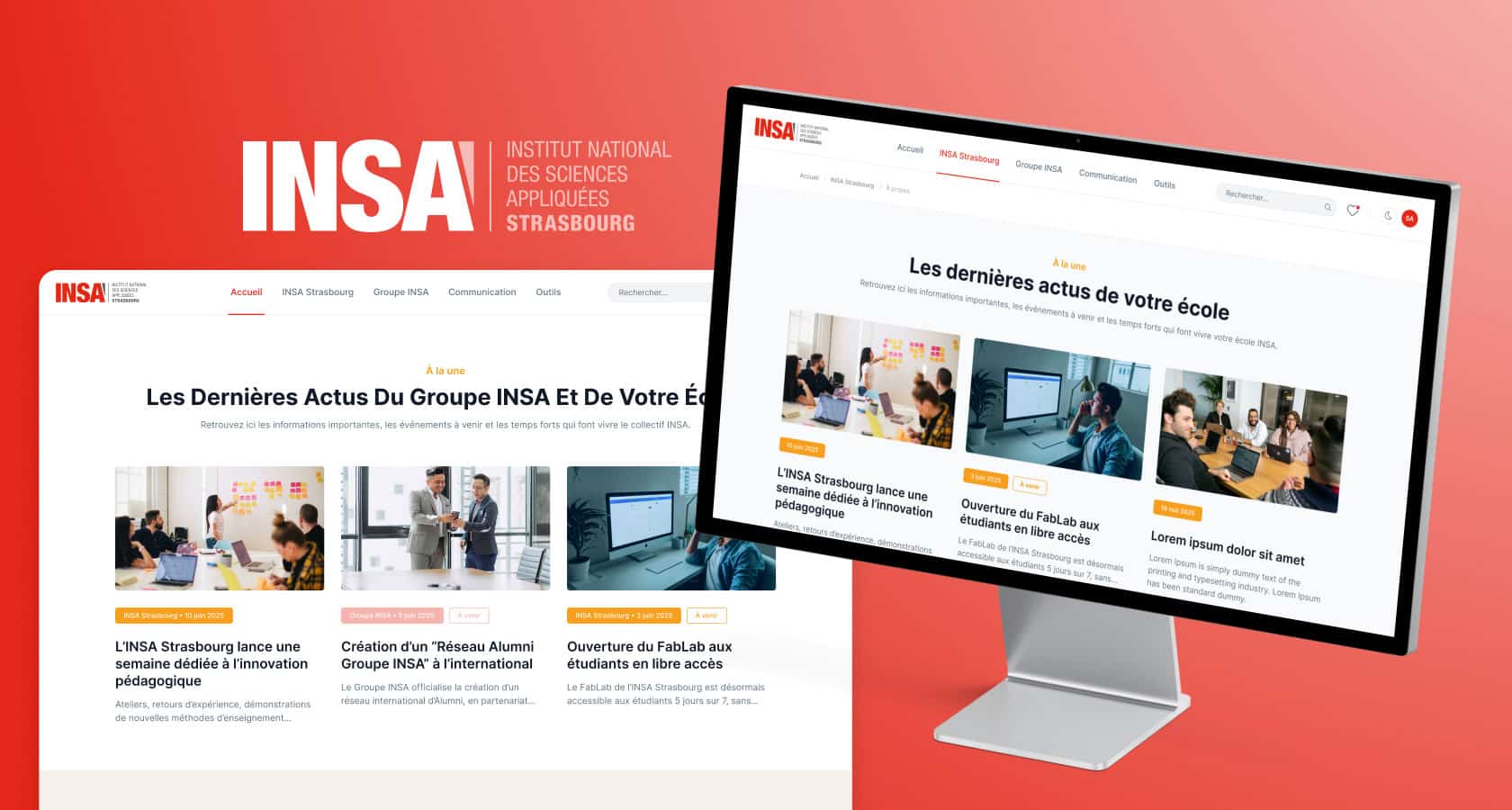 INSA Strasbourg, client de l'agence digitale Data Projekt - POC & MVP intranet, développement Symfony sur-mesure, ...