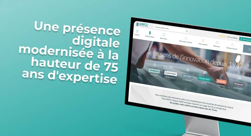 AMCC, client de l'agence digitale Data Projekt - Refonte site vitrine WordPress, catalogue produits, configurateur 3D, double cible B2C/B2B
